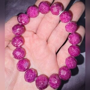 12mm Faceted Ruby Bracelet